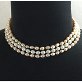 FBT - Vintage Three Strands Freshwater Pearls Necklace - FashionByTeresa